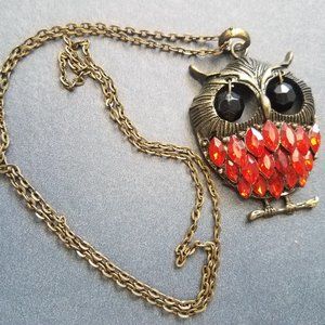 Red Owl Bronze Pendant